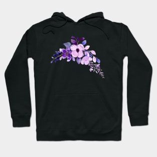 Purple Watercolor Wild Flower Hoodie